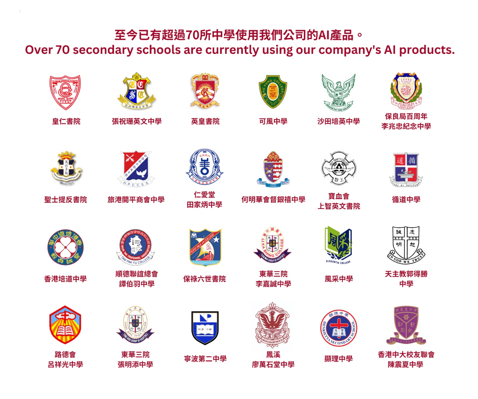 List of participating schools